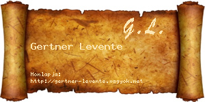 Gertner Levente névjegykártya